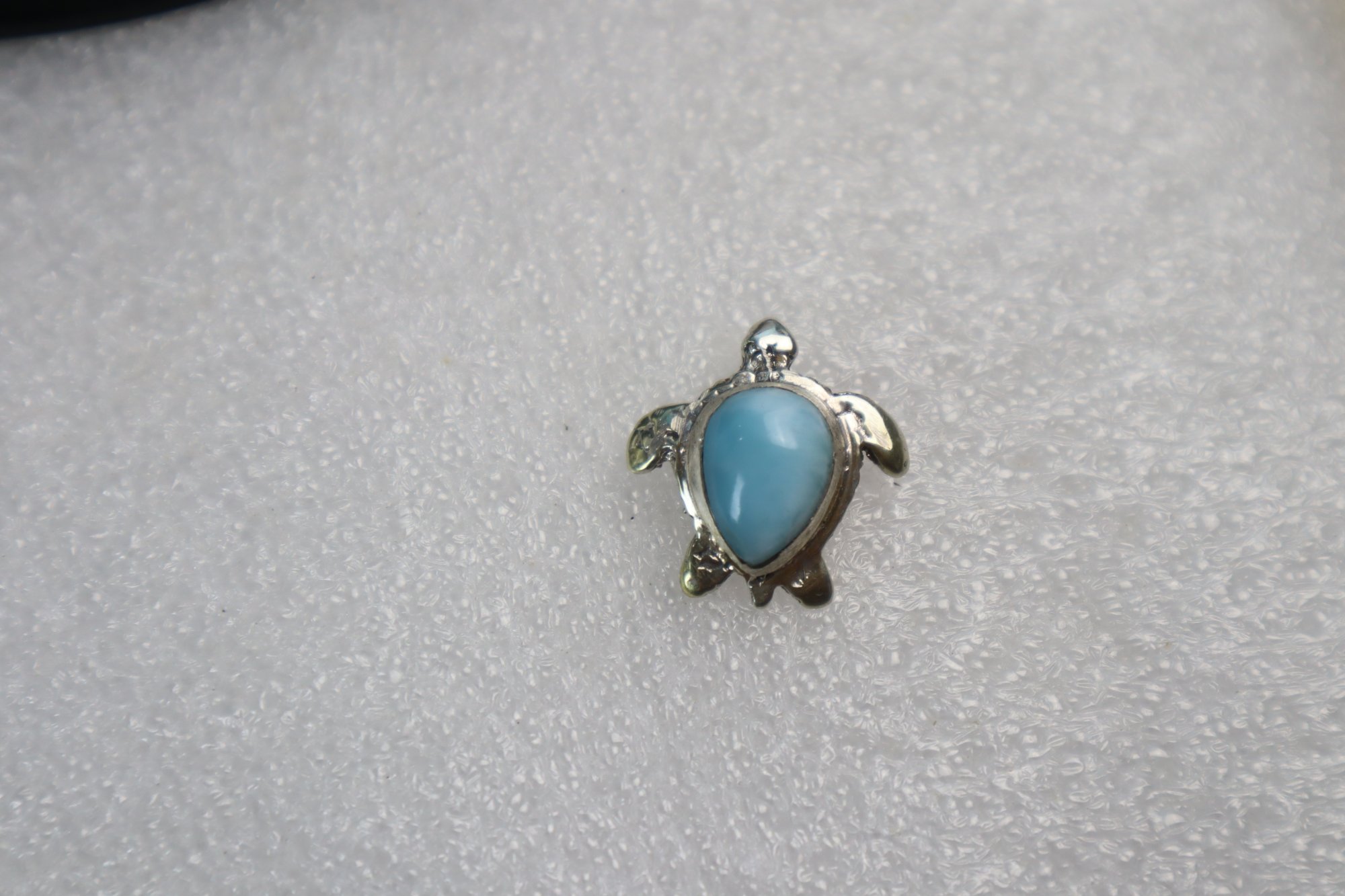 Skilled craftsmanship sky blue Dominican Larimar sterling silver pendant 5.4g – photo 9
