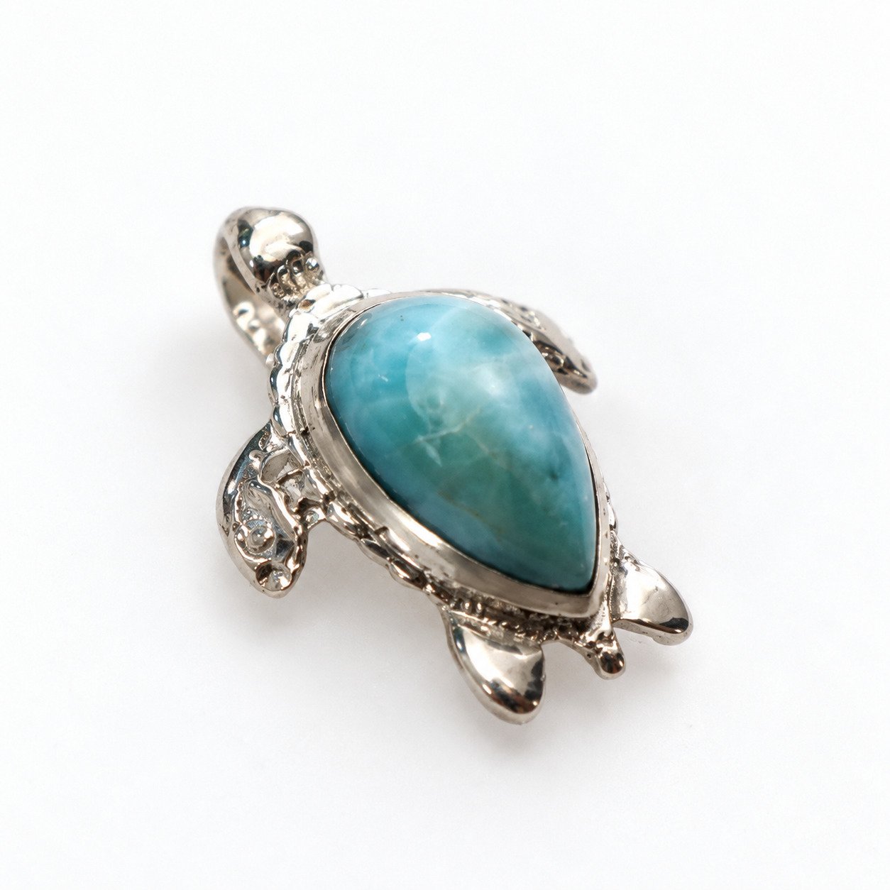 Skilled craftsmanship sky blue Dominican Larimar sterling silver pendant 5.7g – photo 5