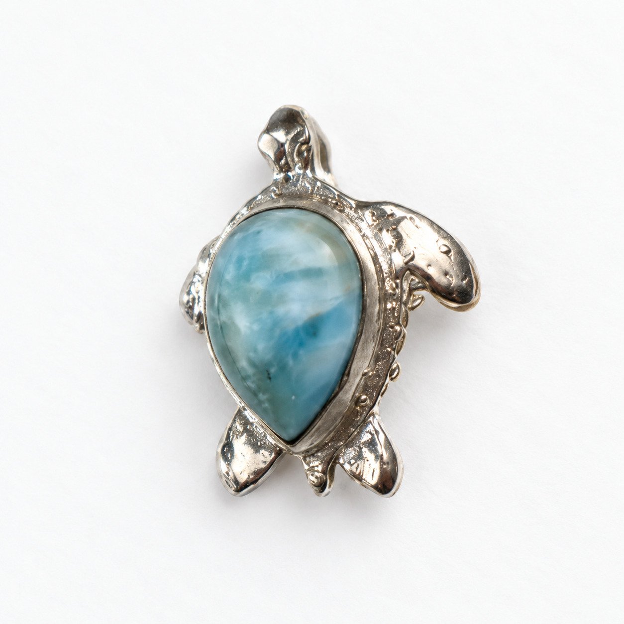 Skilled craftsmanship sky blue Dominican Larimar sterling silver pendant 5.7g – photo 8