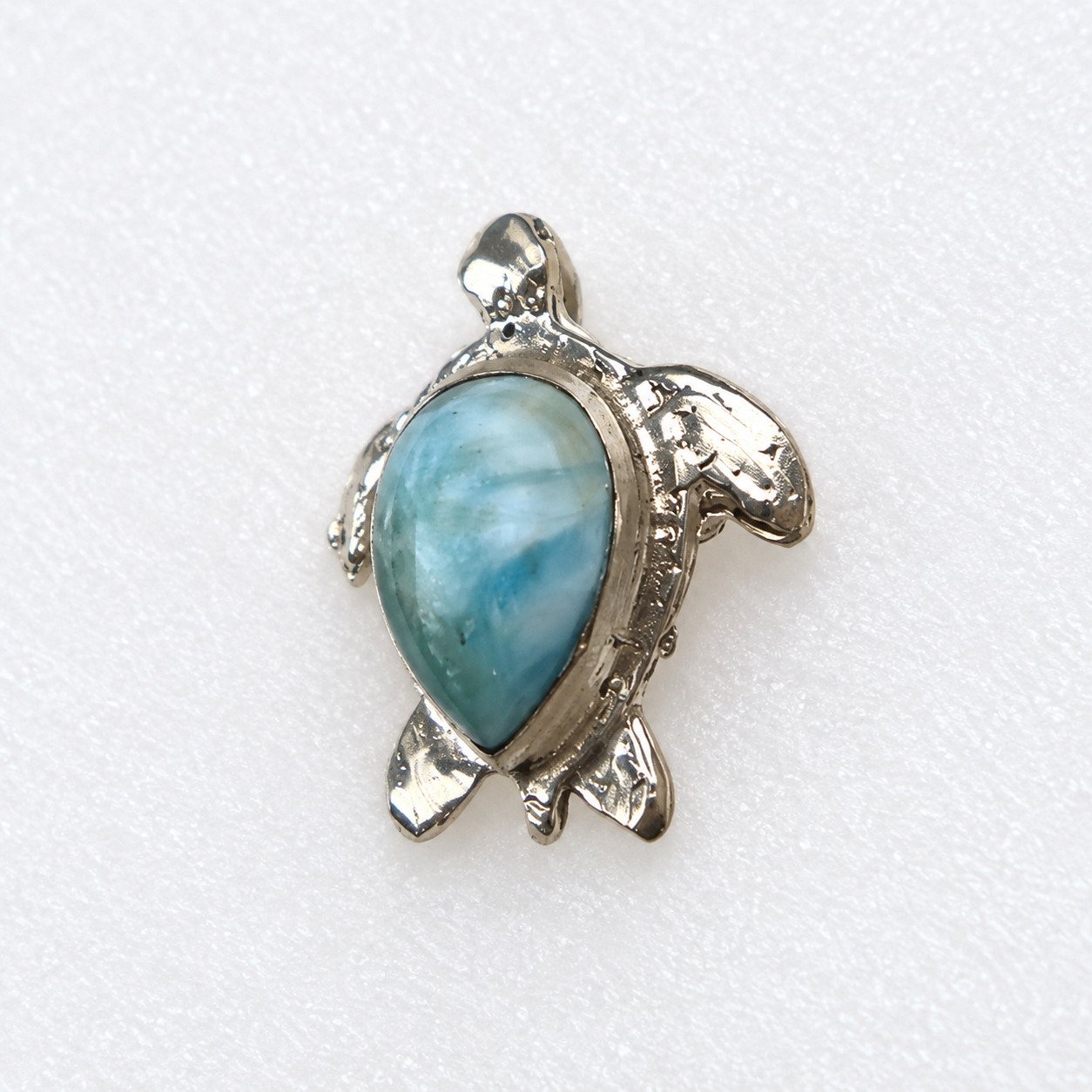 Skilled craftsmanship sky blue Dominican Larimar sterling silver pendant 5.7g – photo 9