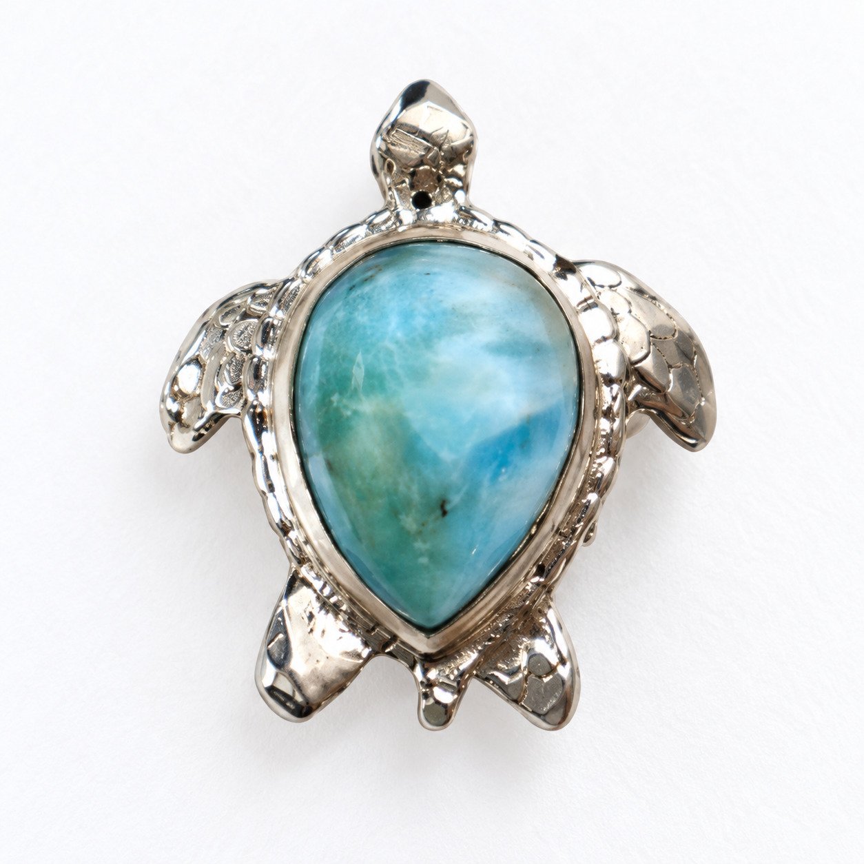 Skilled craftsmanship sky blue Dominican Larimar sterling silver pendant 5.7g – photo 11