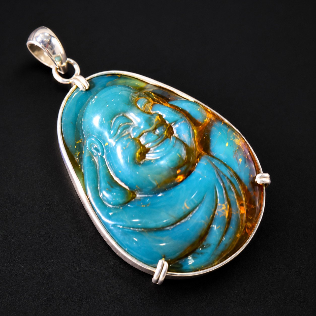 Premium sky blue Dominican amber sterling silver amber 7.1g – photo 4