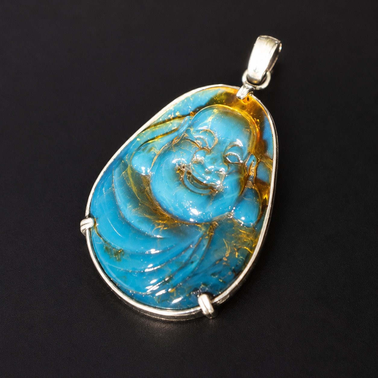 Premium sky blue Dominican amber sterling silver amber 7.1g – photo 5
