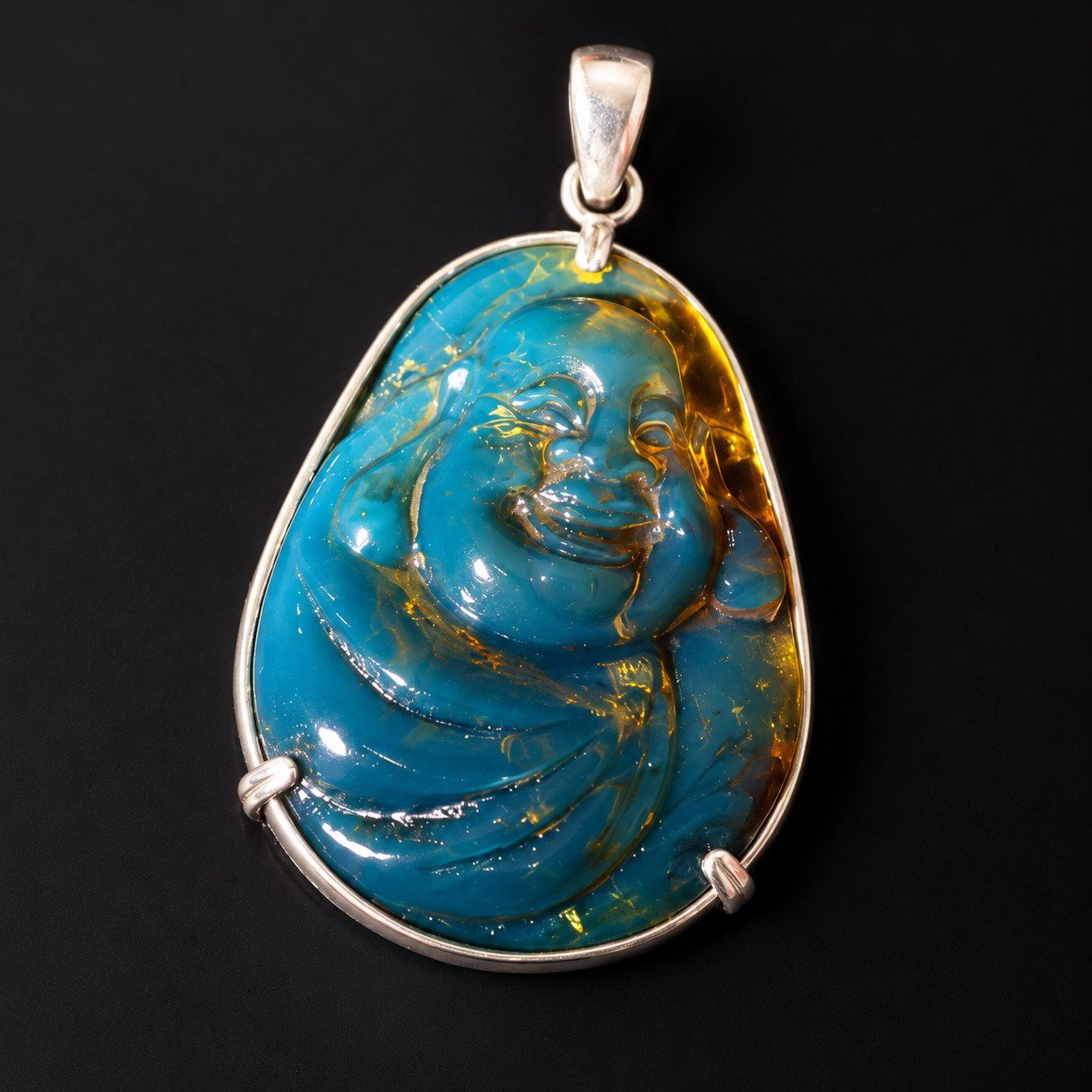 Premium sky blue Dominican amber sterling silver amber 7.1g – photo 7