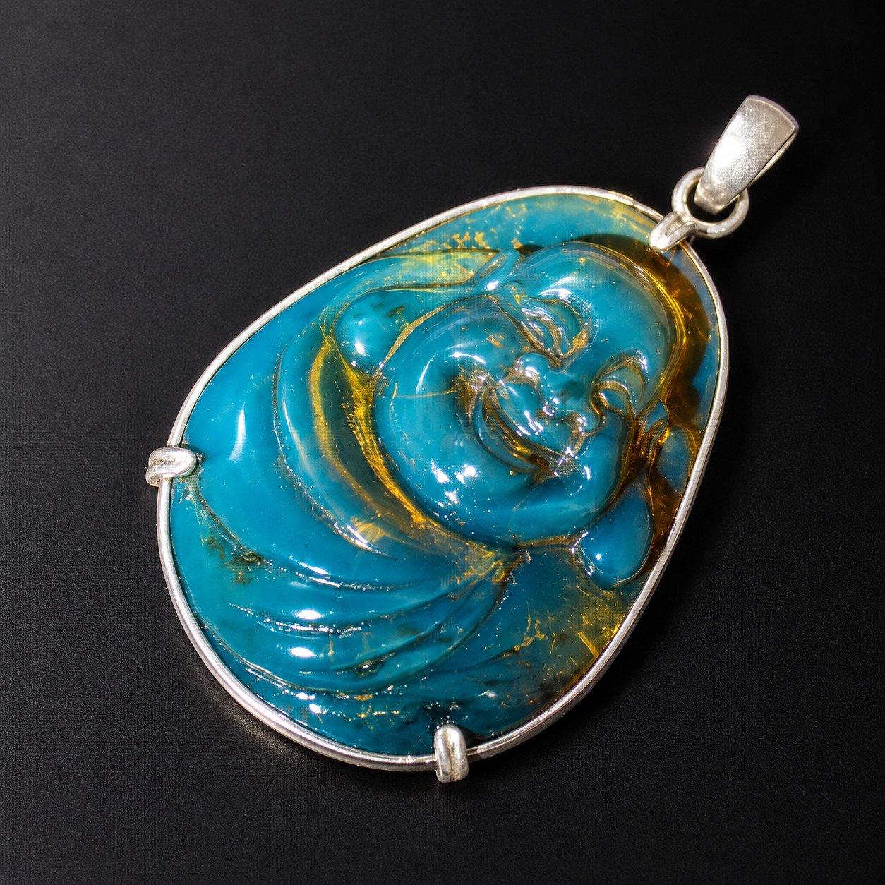 Premium sky blue Dominican amber sterling silver amber 7.1g – photo 8