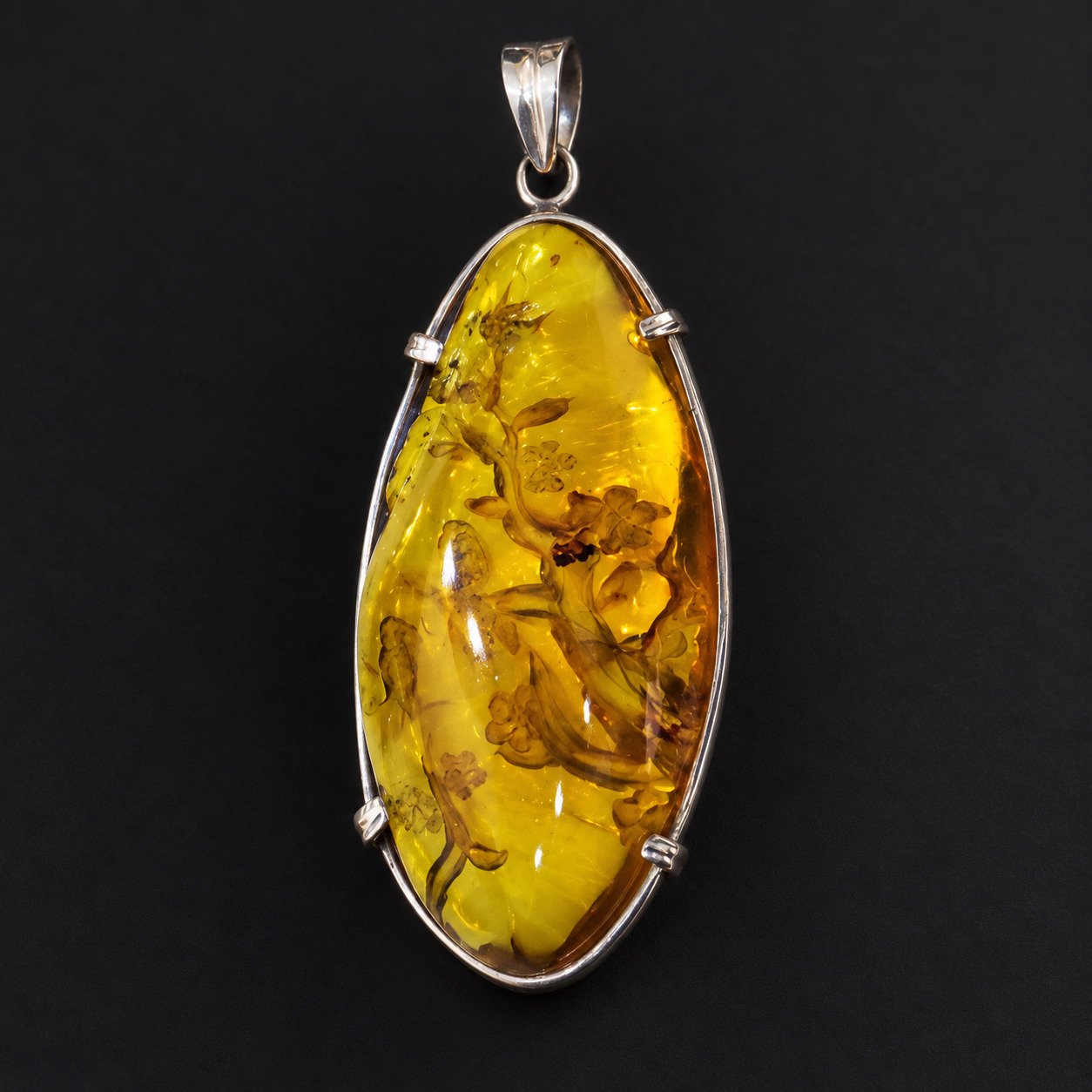 Premium sky blue Dominican amber sterling silver amber 7.5g Buddah Carving – photo 9