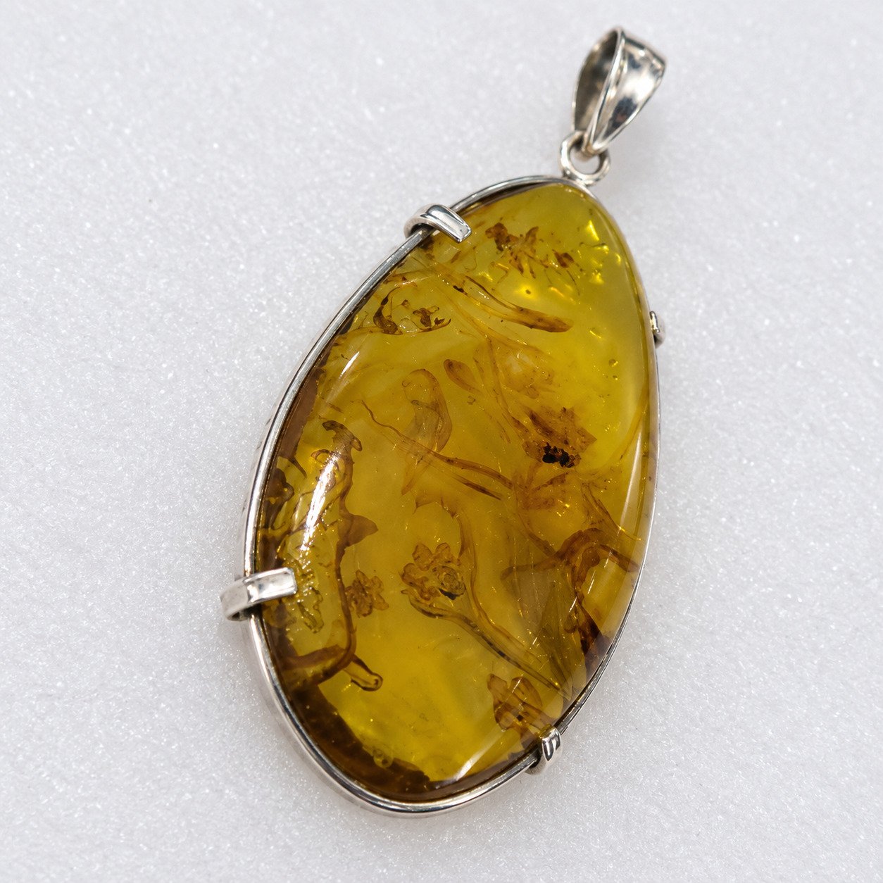 Premium sky blue Dominican amber sterling silver amber 7.5g Buddah Carving – photo 11