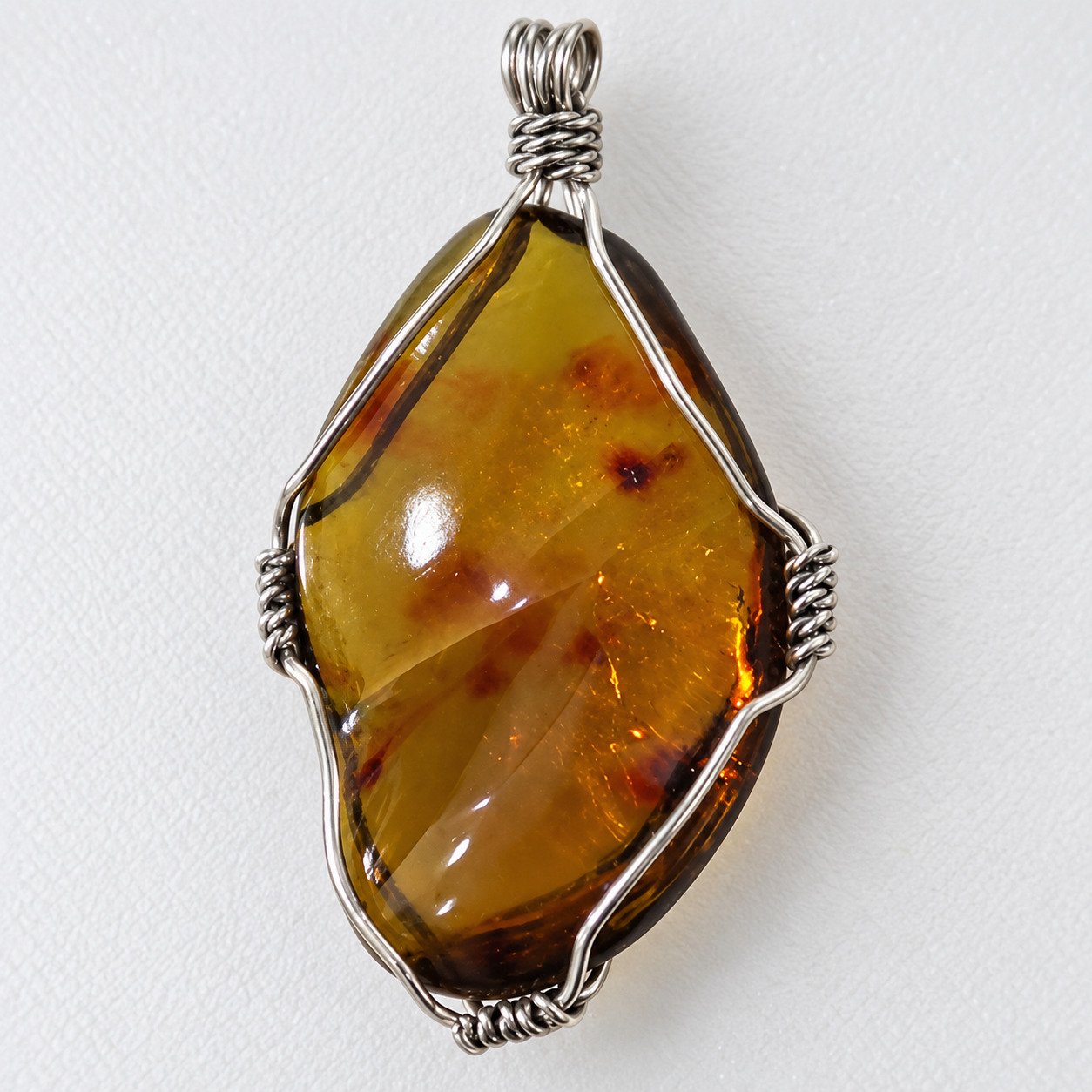 Authentic cognac blue Dominican amber sterling silver pendant 10.1g – photo 6