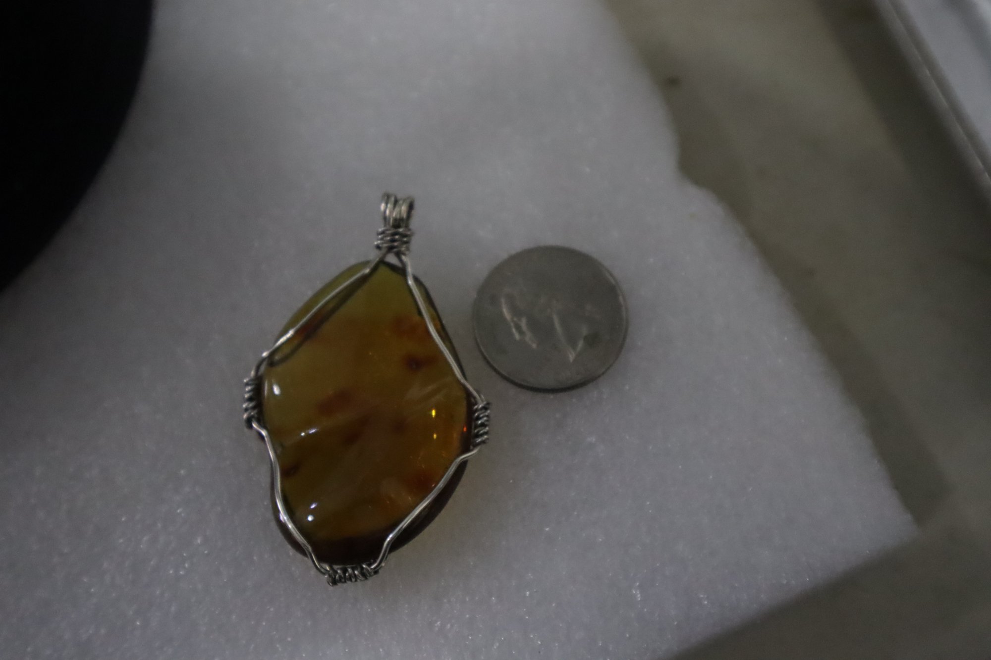 Authentic cognac blue Dominican amber sterling silver pendant 10.1g – photo 9
