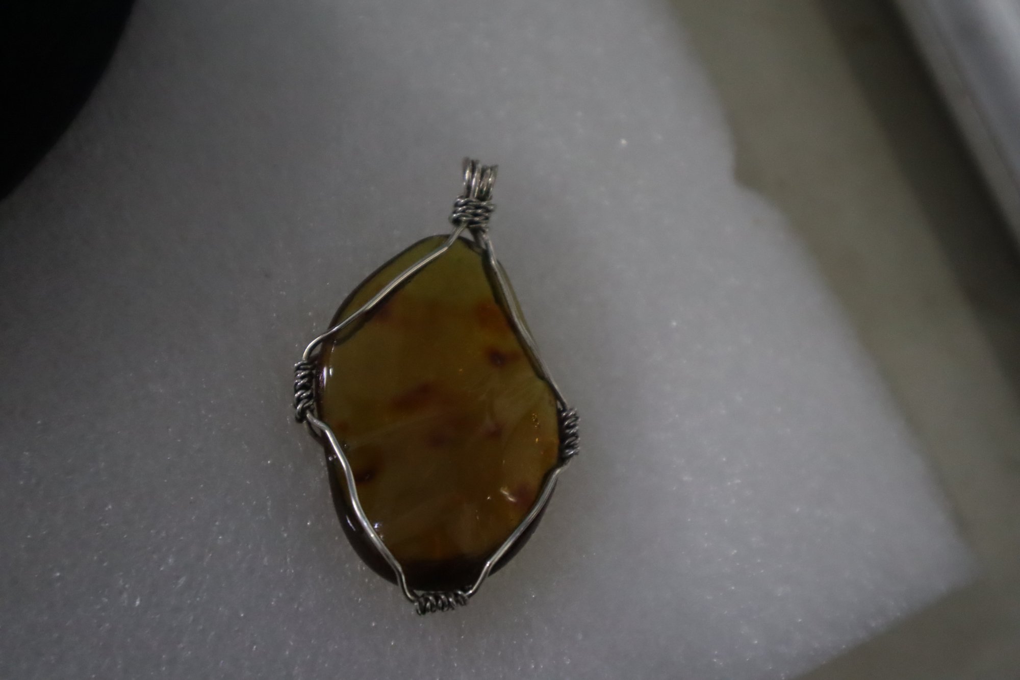 Authentic cognac blue Dominican amber sterling silver pendant 10.1g – photo 11