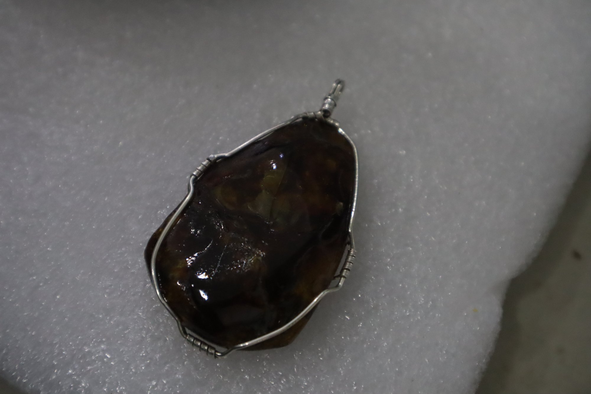 Natural yellow brown Dominican amber sterling silver pendant 15.9g – photo 10