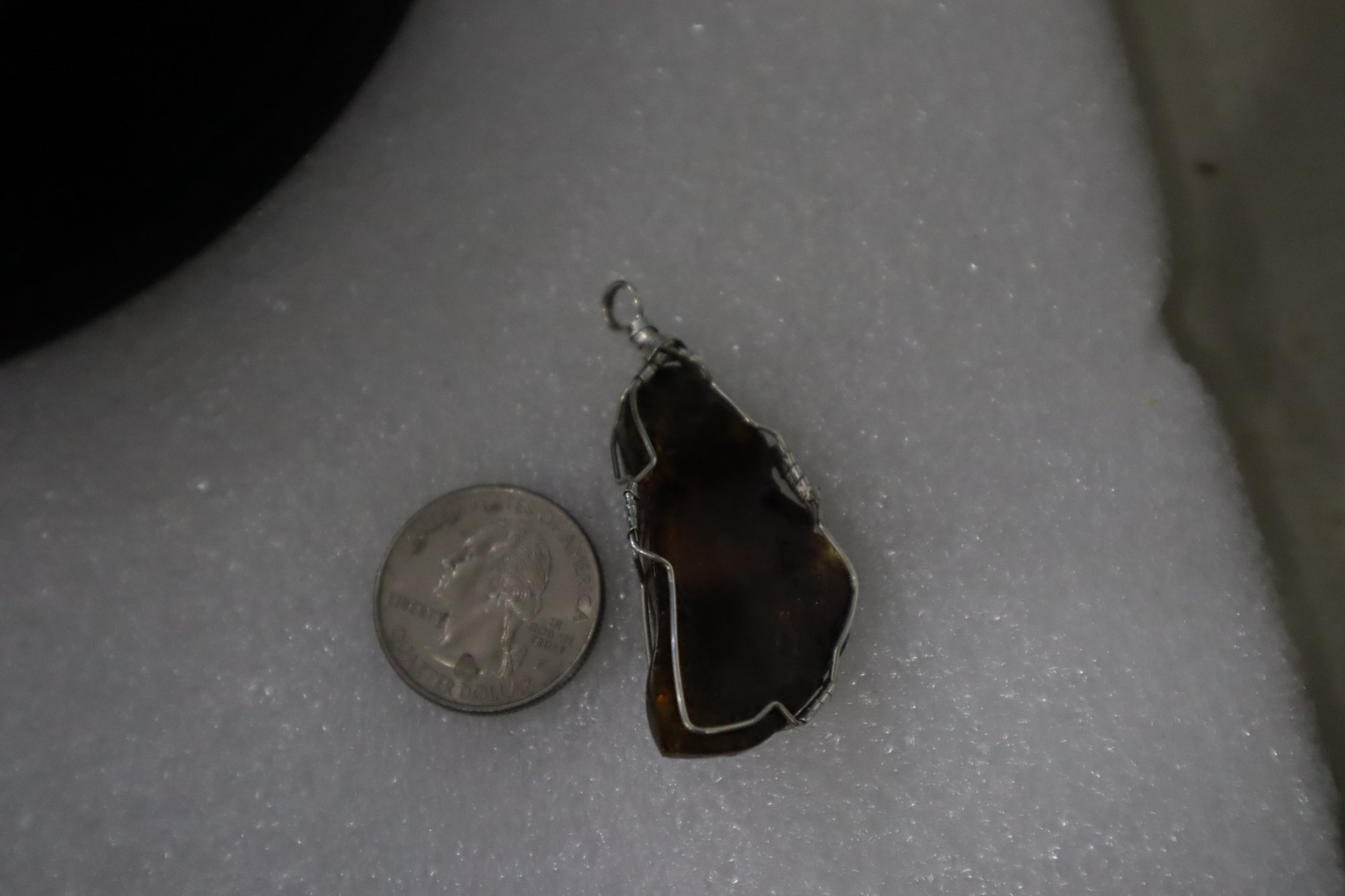 Earth crafted yellow brown Dominican amber sterling silver pendant 6.3g – photo 6