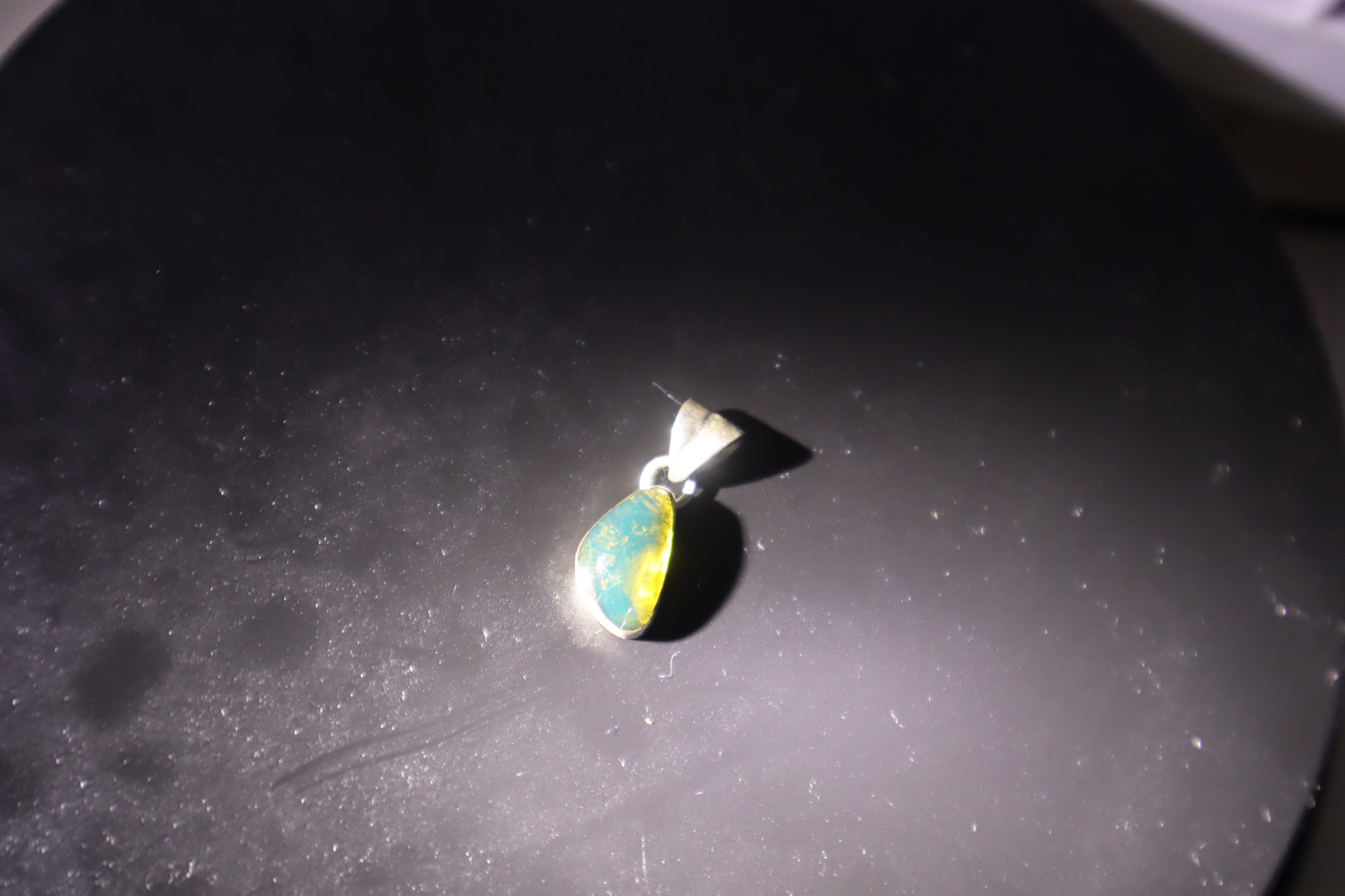 Elegant sky blue Dominican amber sterling silver pendant 1.6g – photo 6