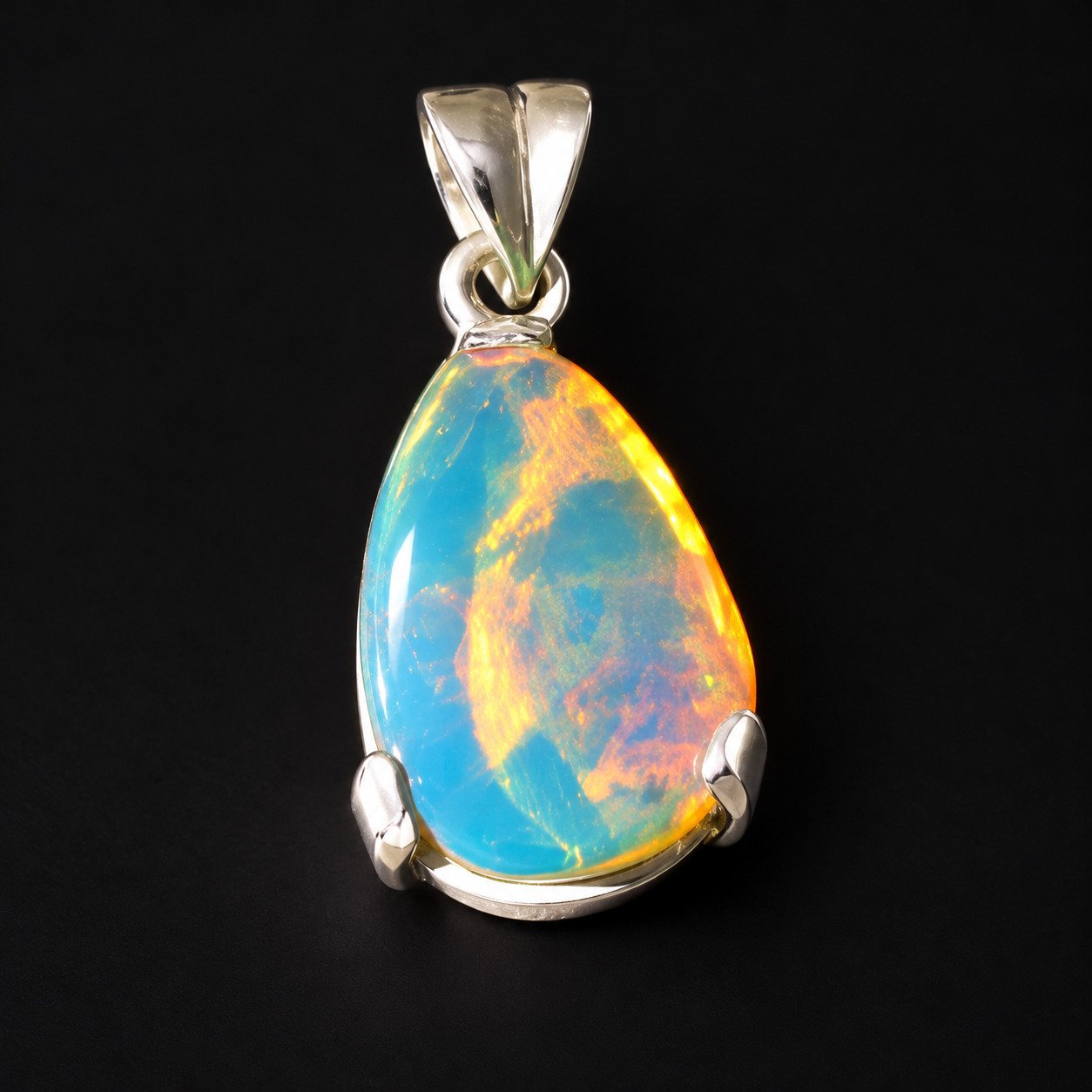 Exclusive sky blue Dominican amber sterling silver pendant 4.4g – photo 4