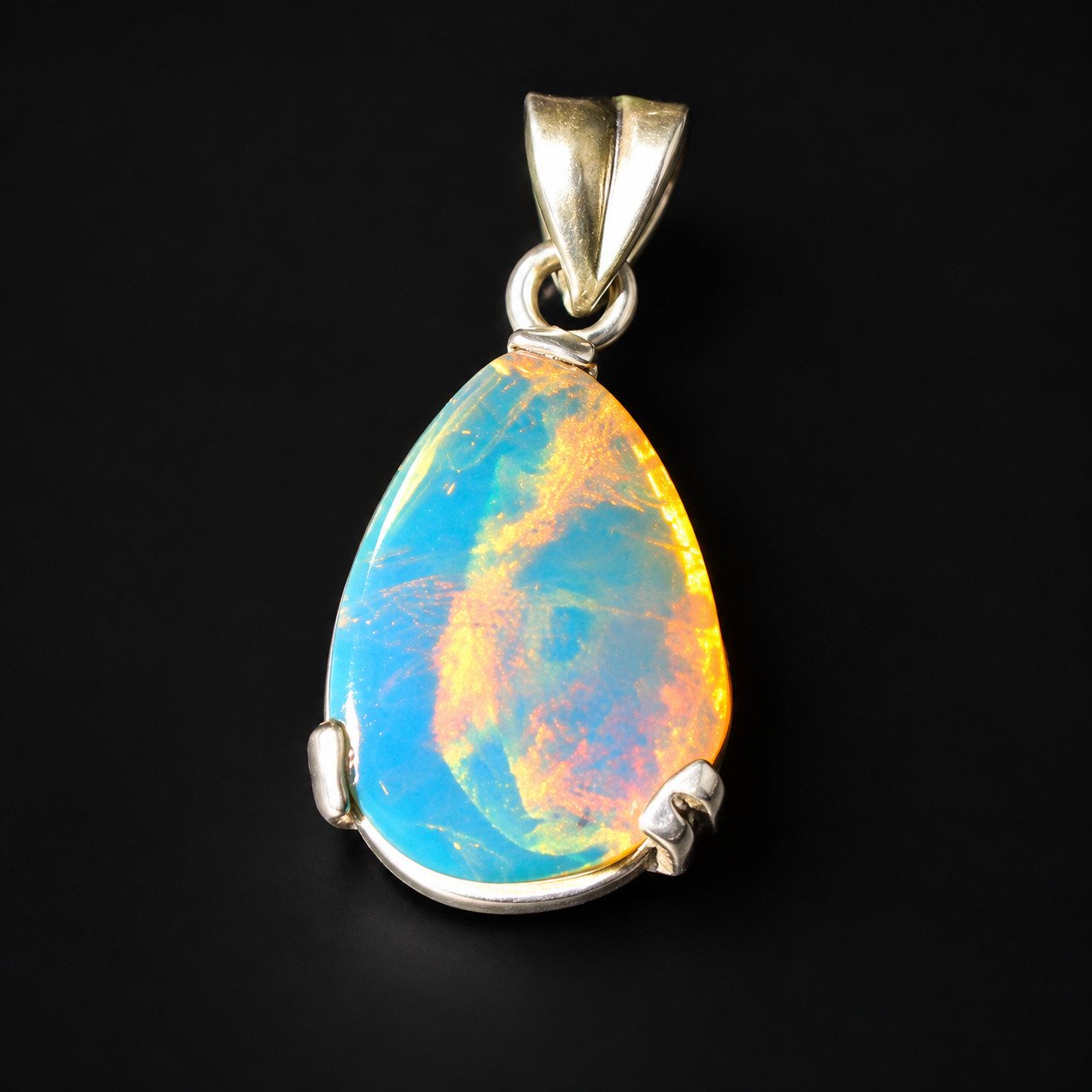 Exclusive sky blue Dominican amber sterling silver pendant 4.4g – photo 5