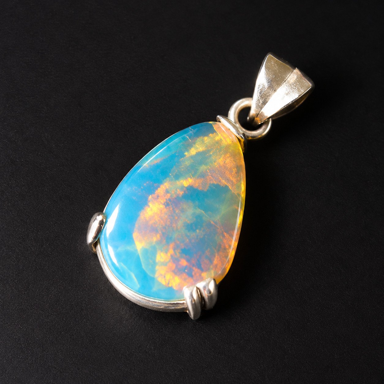 Exclusive sky blue Dominican amber sterling silver pendant 4.4g – photo 6