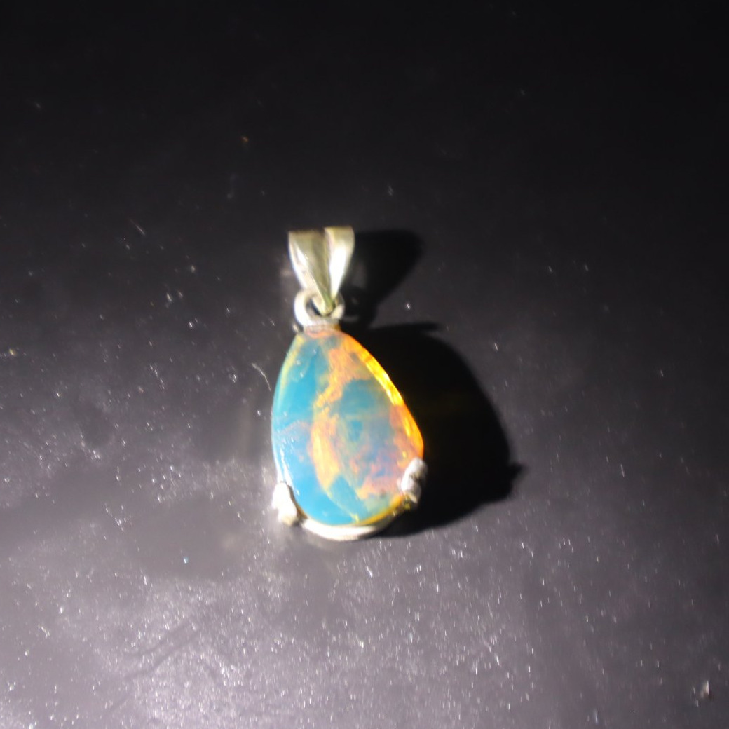 Exclusive sky blue Dominican amber sterling silver pendant 4.4g – photo 8