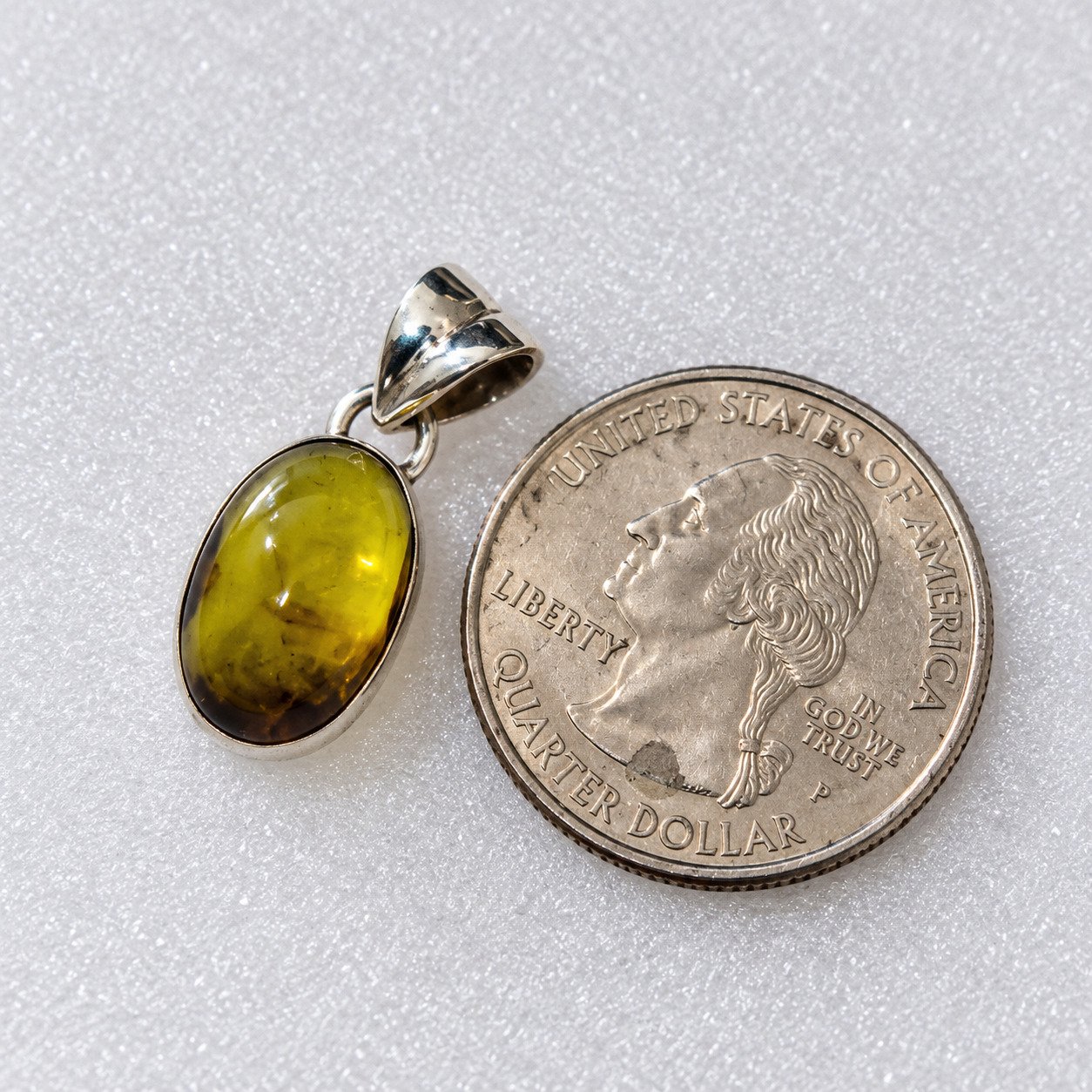 Studio made sky blue Dominican amber sterling silver pendant 1.7g – photo 2