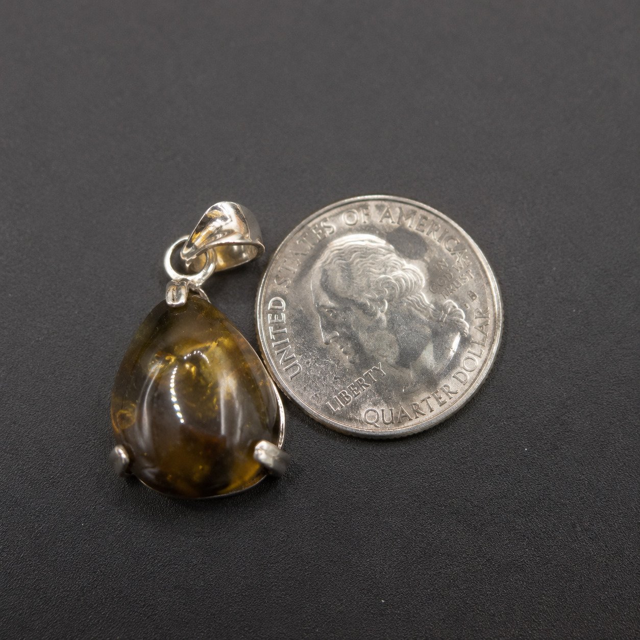 Expertly crafted orange blue Dominican amber sterling silver pendant 2.5g – photo 5