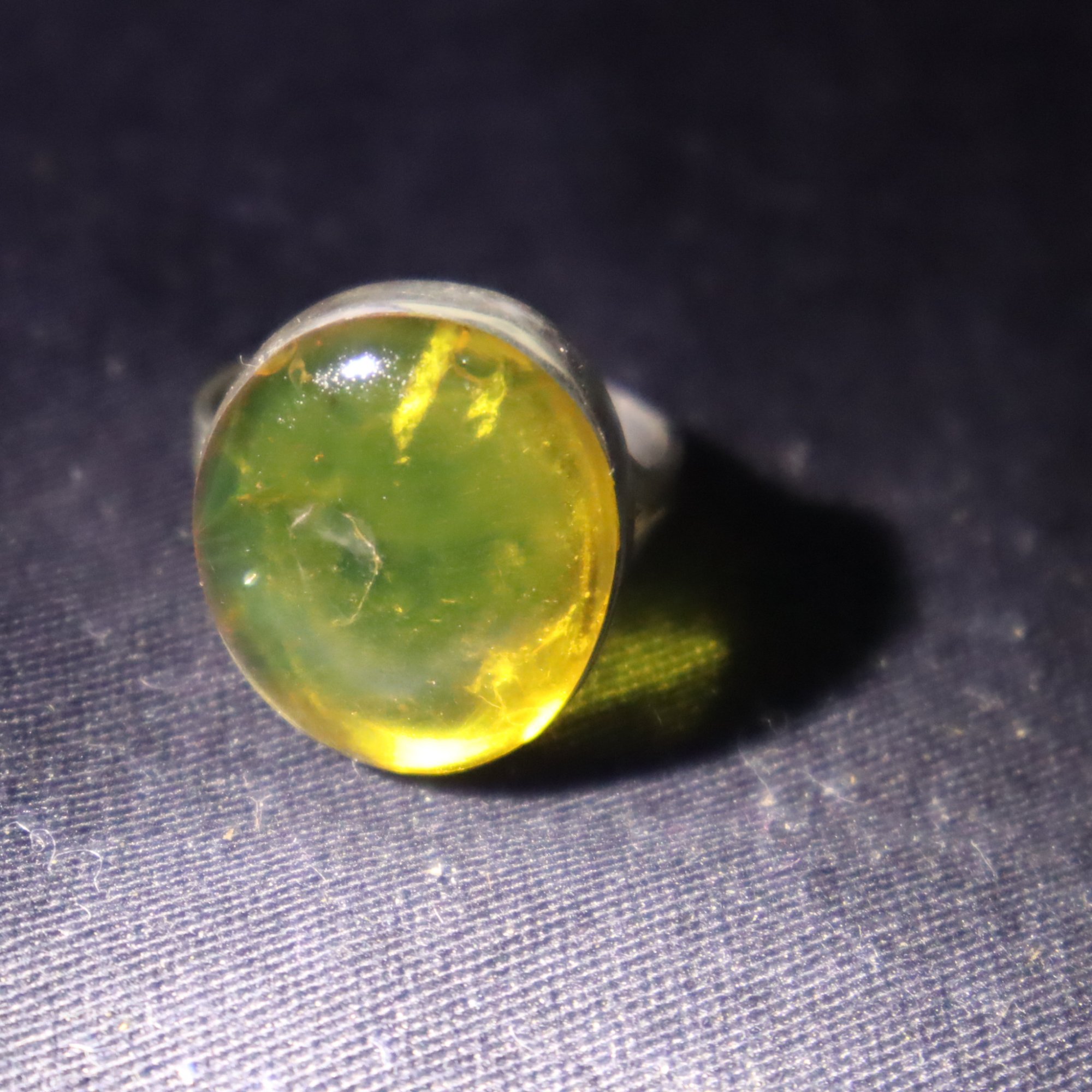 Handmade orange green Dominican amber sterling silver ring 4g – photo 8