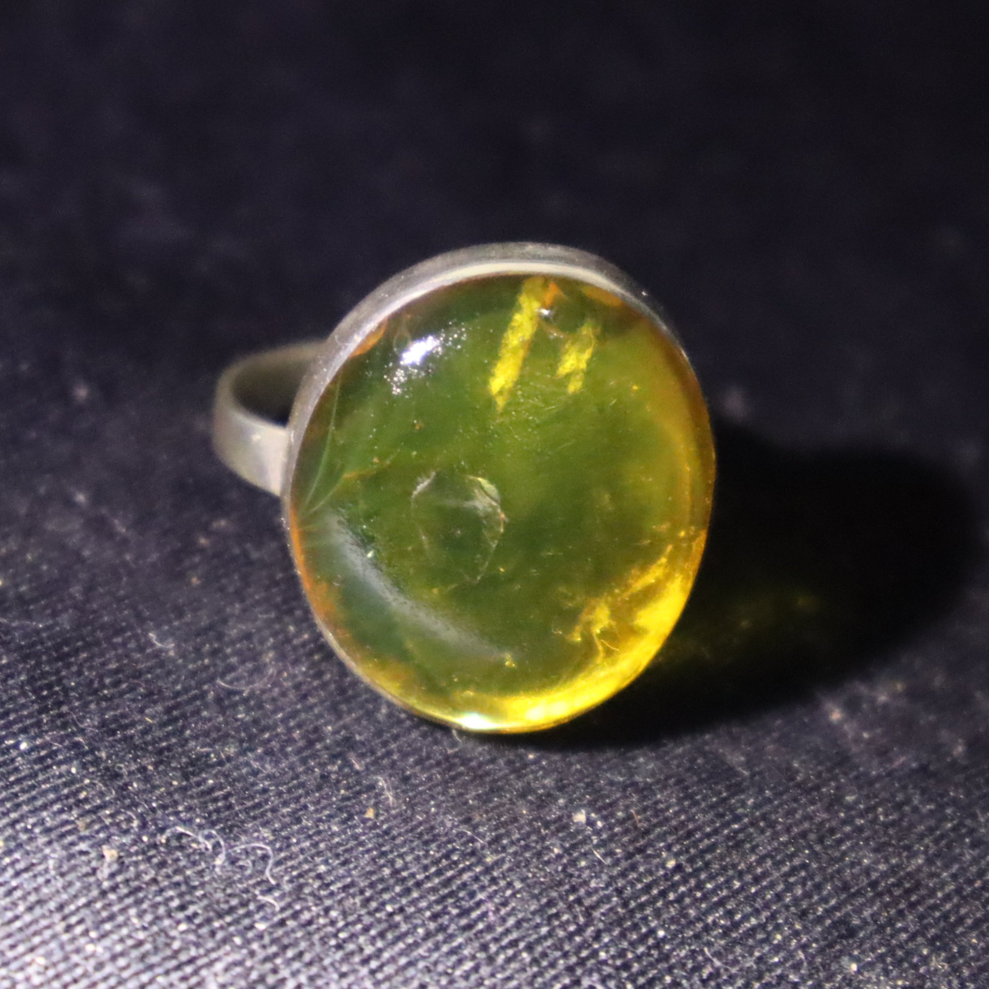 Handmade orange green Dominican amber sterling silver ring 4g – photo 10