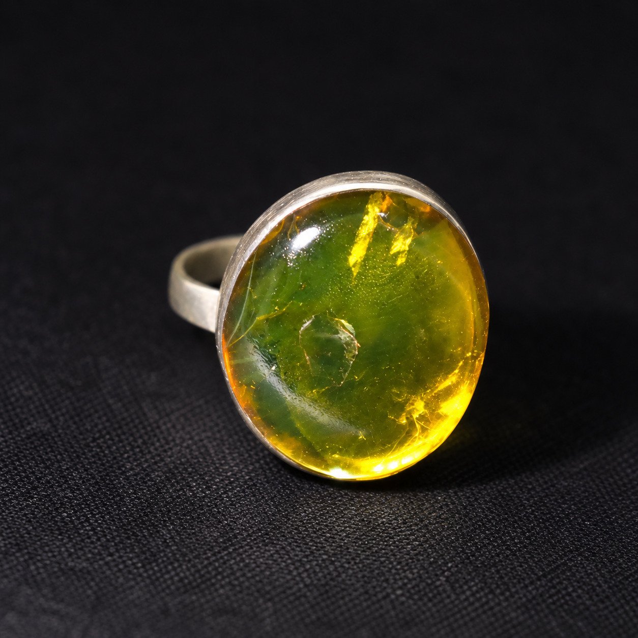 Handmade orange green Dominican amber sterling silver ring 4g – photo 11