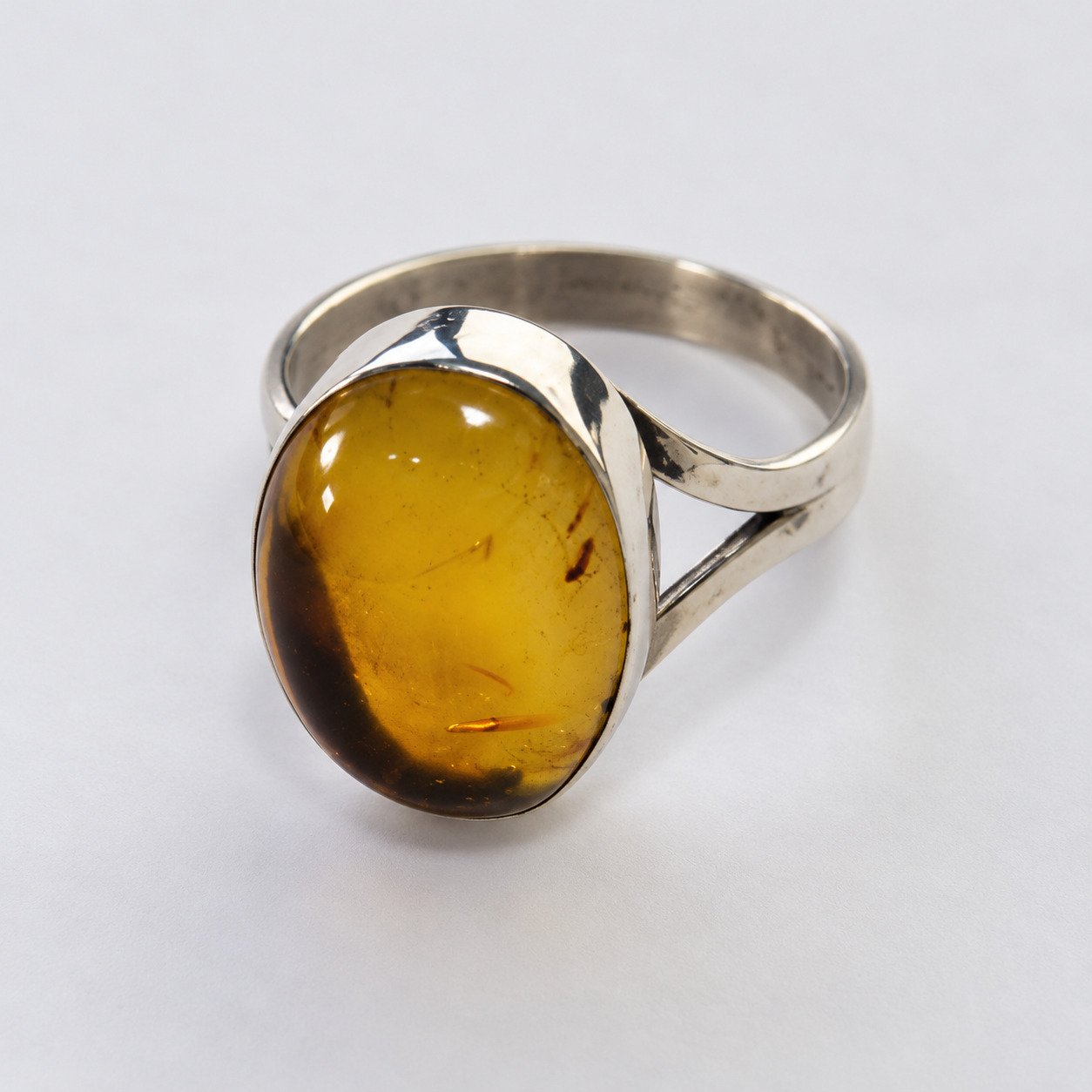 Artisan crafted orange green Dominican amber sterling silver ring 2.9g – photo 5