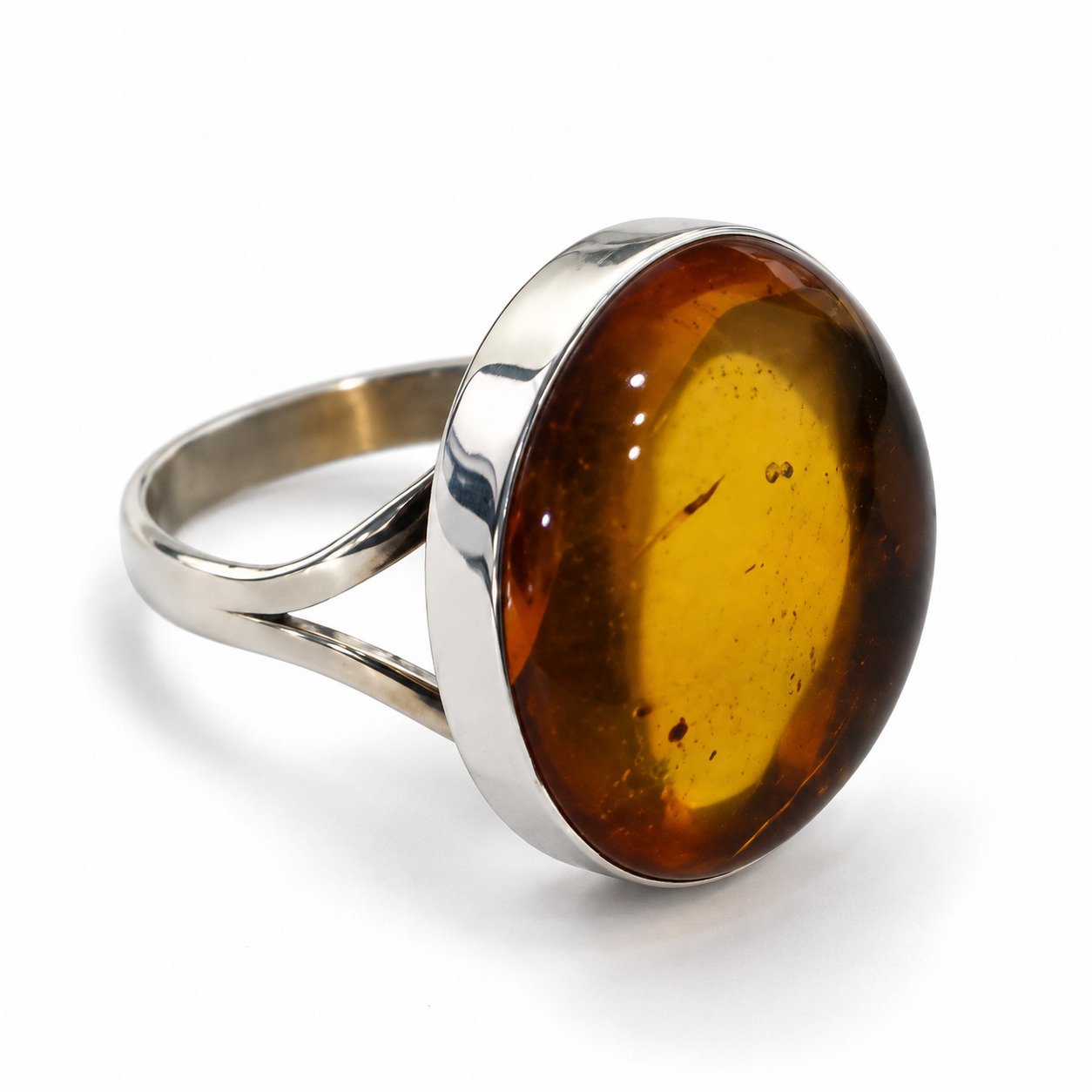Carefully handmade orange yellow Dominican amber sterling silver ring 4.6g – photo 5