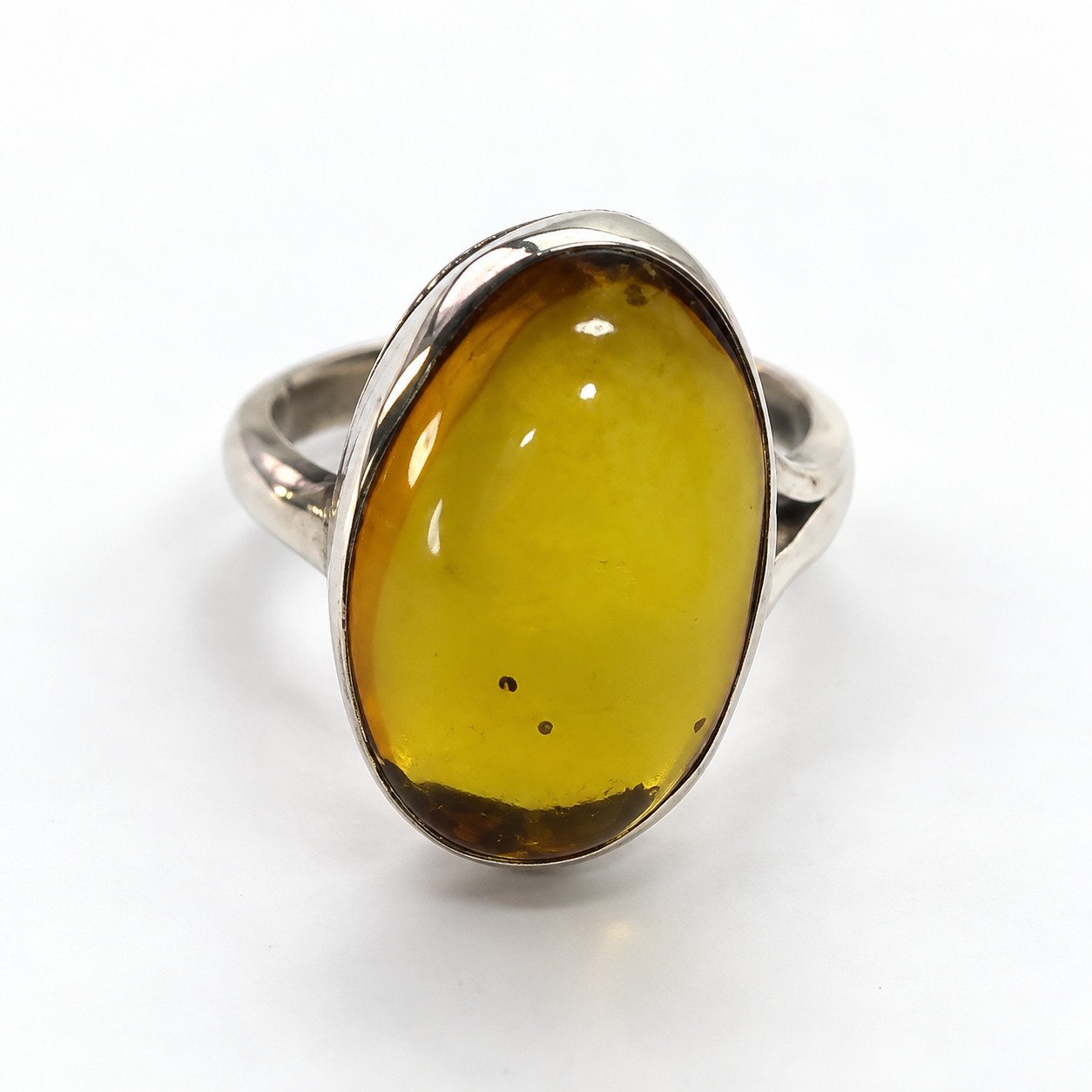 Artisan made orange yellow Dominican amber sterling silver ring Size US 6 – photo 4