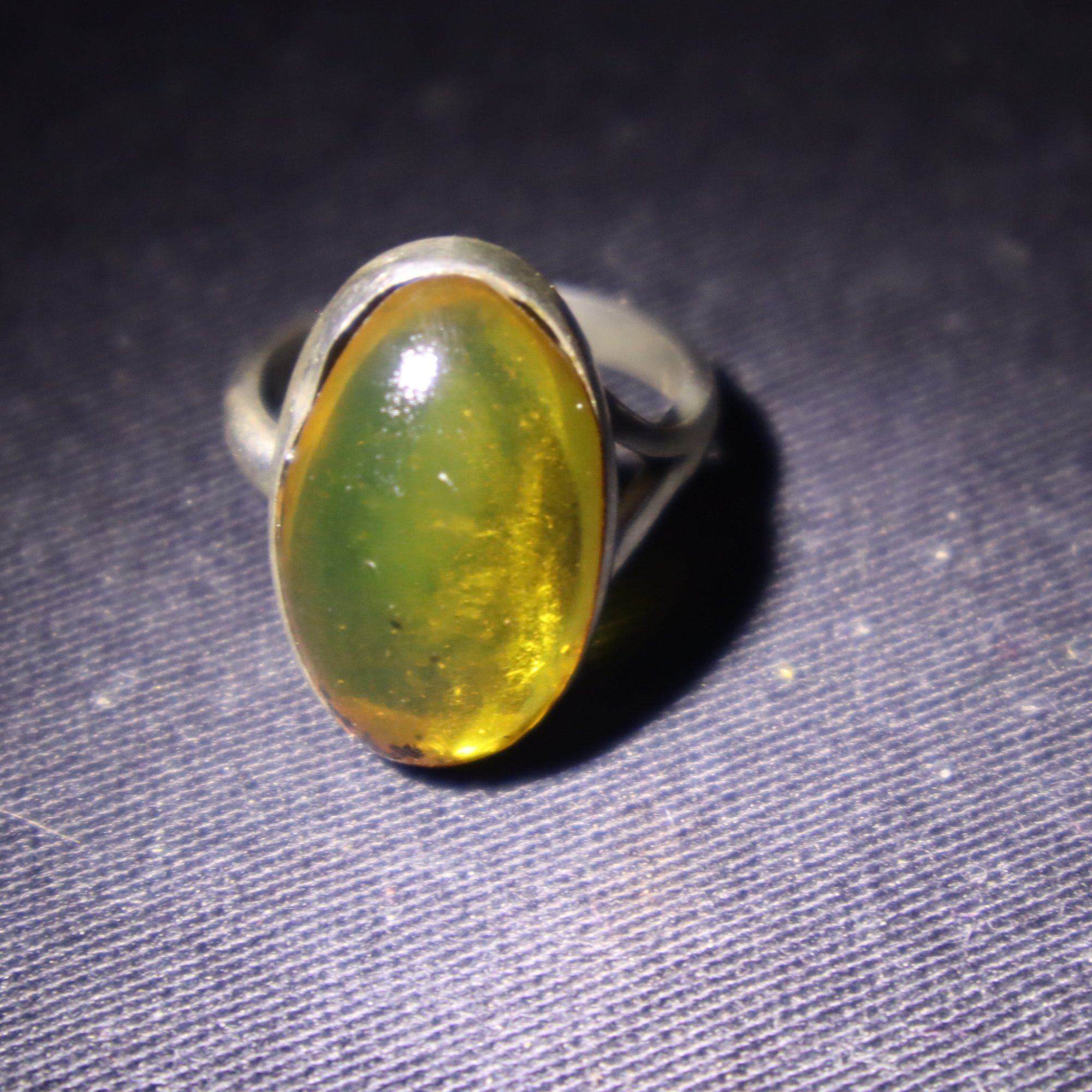 Artisan made orange yellow Dominican amber sterling silver ring Size US 6 – photo 6