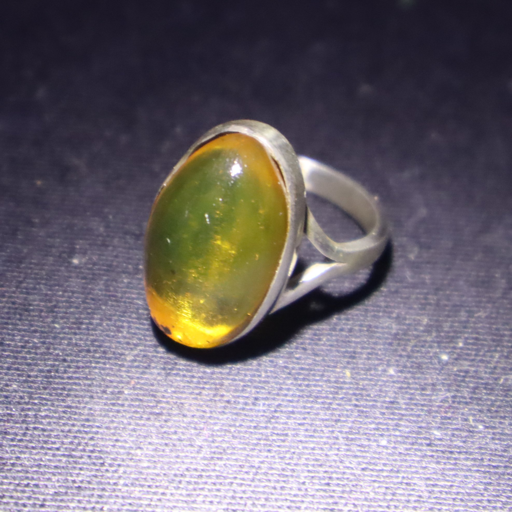 Artisan made orange yellow Dominican amber sterling silver ring Size US 6 – photo 7