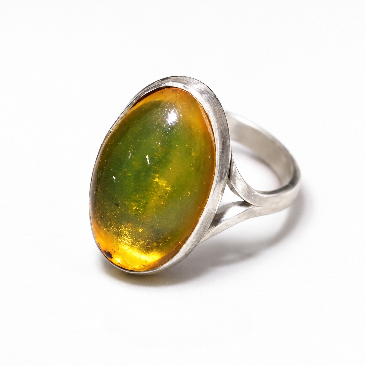 Artisan made orange yellow Dominican amber sterling silver ring Size US 6 – photo 8