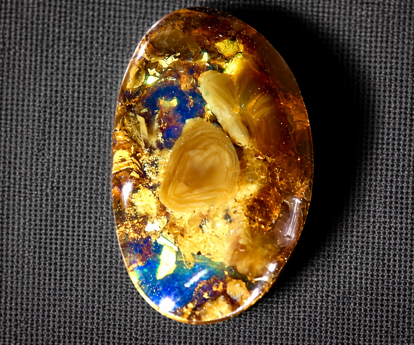 Handcrafted Natural Buterscotch Blue Amber Polished Stone 16mm .5g free drilling
