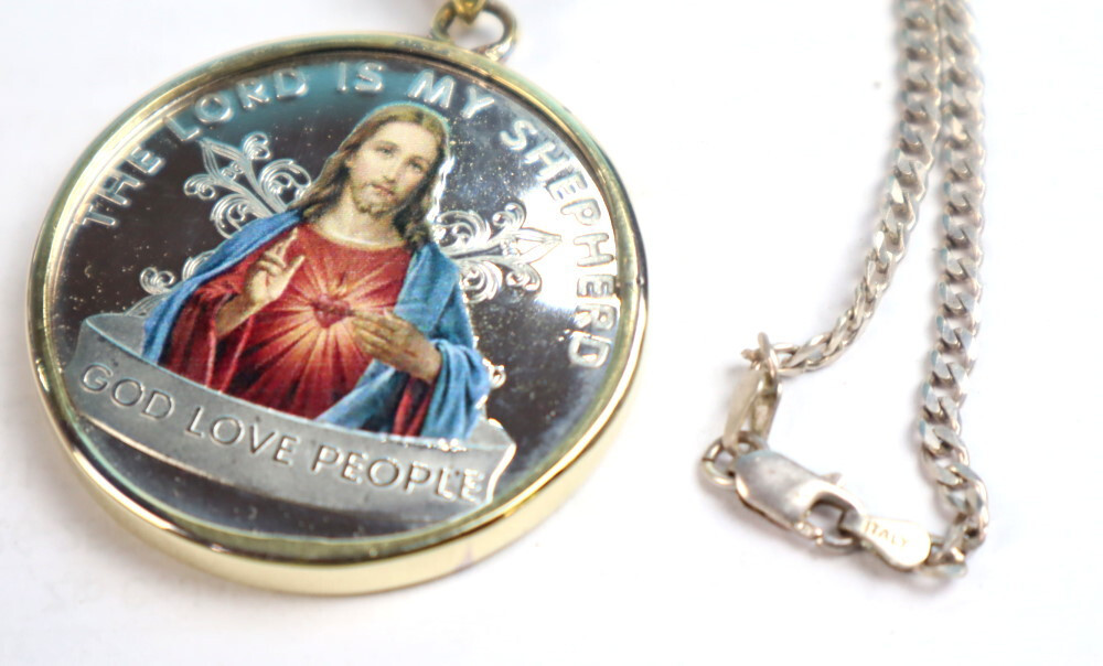 Christ Pendant with 925 Sterling Italian Silver Chain Faith + Elegance 18.5" 40g