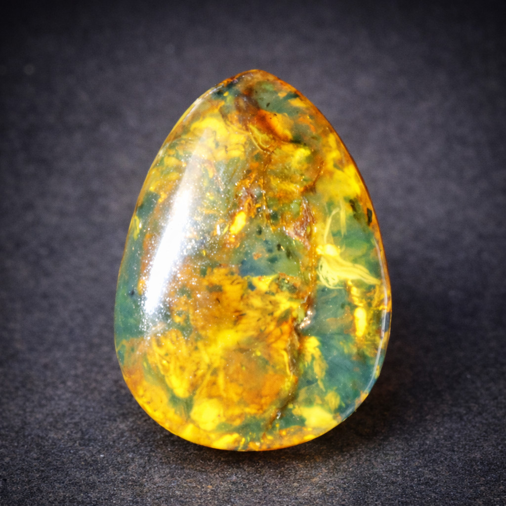 Beautiful Natural Dominican Clear Light Blue Amber Polished Stone 30mm